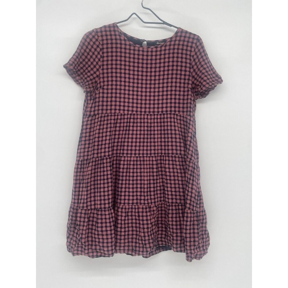 Madewell Pink and Black Gingham Mini Dress
